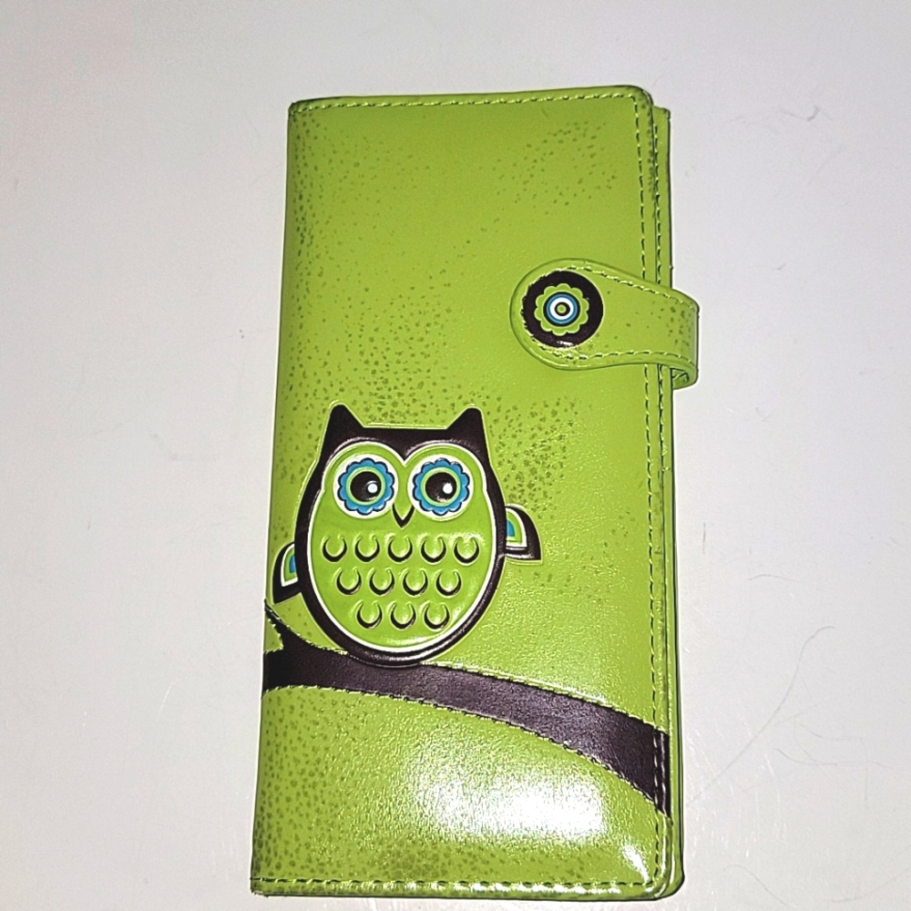 SHAGWEAR "Wise Owl" LADIES CLUTCH VEGAN LEATHER WALLET